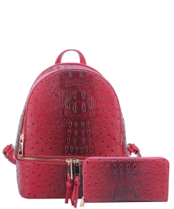 Ostrich Croc 2-in-1 Backpack OS1062W RED
